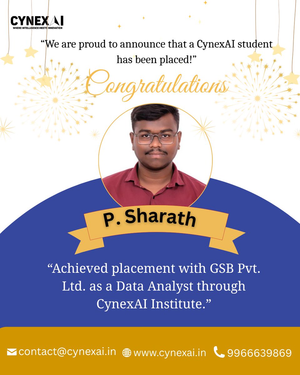 CynexAi's tweet photo. 🎉Another batch of CynexAI students has stepped into the professional world with successful job placements.
Your success is our motivation. Congratulations!....
JOIN NOW ...

🌐 Visit us: https://t.co/StByUplJWl
📩 Drop us a line: contact@cynexai.in
📞 Talk to us: +91 99666 39869 https://t.co/3Bd0OMCJwC