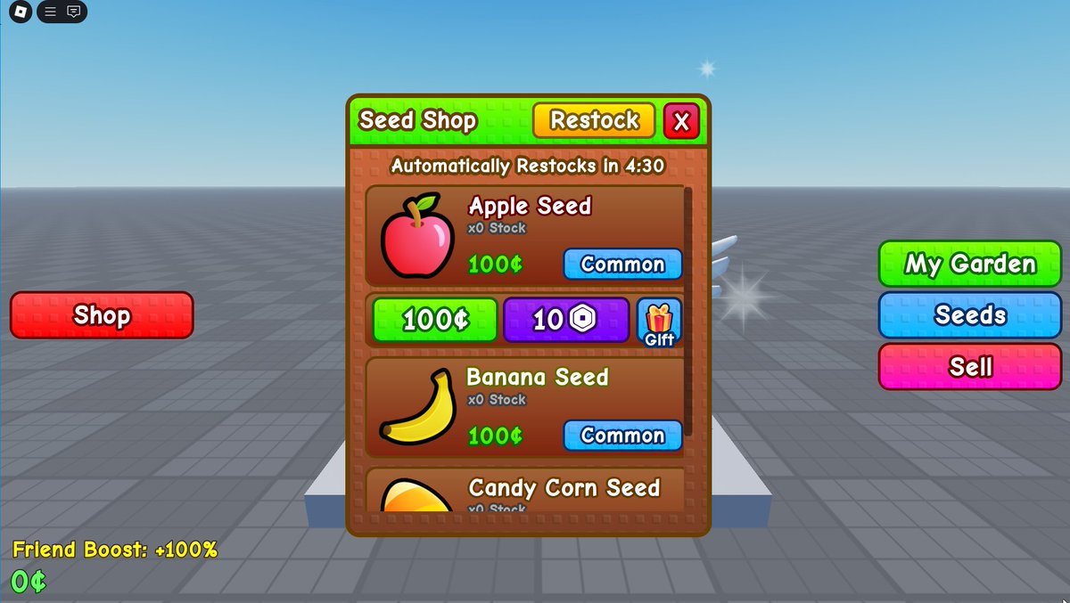 AscendedScriptz's tweet photo. Stud UI Practice
One of my first stud style UIs!

Thanks to Grow a Garden for inspiration (no this isn't being used)

Again, this is one of my first stud styles UIs so it is not the best. (I normally do simulator UI)

If you want to commission me dm me; luauclass on discord. https://t.co/ZKdMF1nvd7