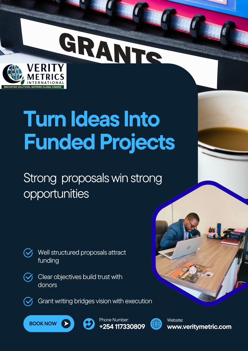 Your ideas deserve to be funded. At Verity Metrics, we specialize in writing compelling proposals &amp; grants that transform visions into real, impactful projects. Let’s secure the funding you need!
#ProposalWriting #GrantWriting #FundingSuccess #Nonprofits #VerityMetrics