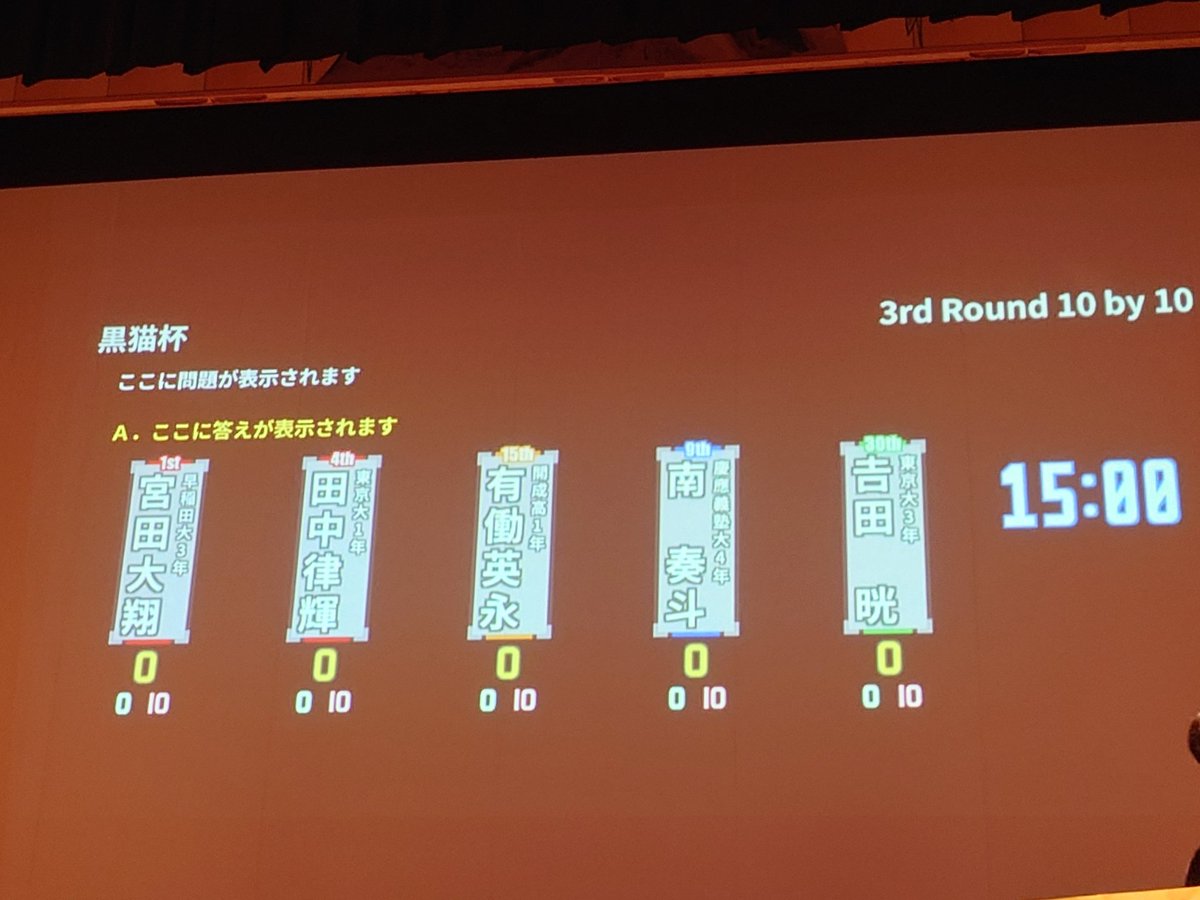 ABlackCatcup's tweet photo. 【3rd Round】
2コース目は10by10！！ https://t.co/3lzVBdkiTM