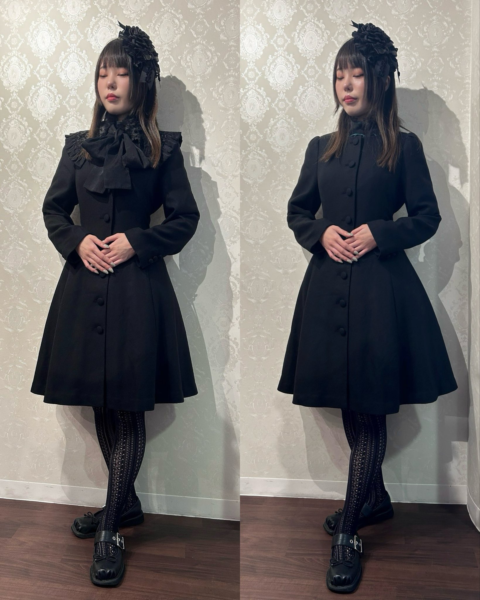 【値下げ不可】ATELIER PIERROT コート 黒 値下げ不可】ATELIER PIERROT コート 黒