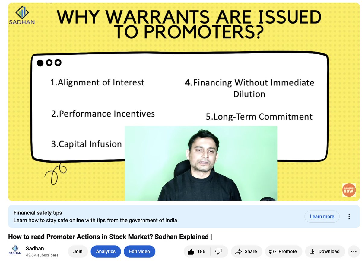 Unlock the entire logic of #warrants from alpha to omega!
🏁 Dive deep into how warrants work and why they matter for promoters and investors in this comprehensive explainer.
Watch here 👉 youtu.be/QC8XC6JOtls?t=…