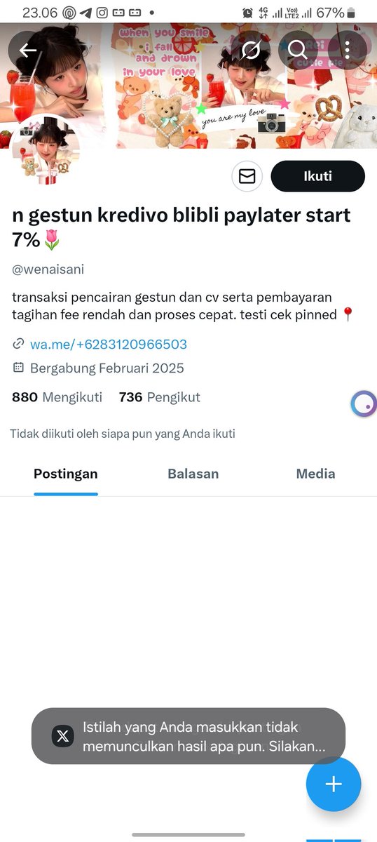 vicltory's tweet photo. nih penipu ges seneng bener gonta ganti username hoi @senaisani @/senaisani @/wenaisani

no wa https://t.co/SJp1TpI9Y9 yg satu nya https://t.co/QIKuGSG1Hq 

#zonauang #zonajajan https://t.co/wRXlPRfTsQ