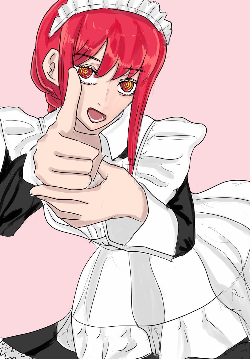 し*ぃ様 チェンソーマン　手描きイラスト　ファンアート　レゼ　マキマ　メイド服 m65774980662_1.jpg?1761858355