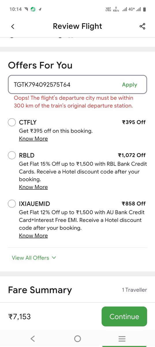 Netajikakhas's tweet photo. @ConfirmTKT @antifasicm4ever If someone can't use your refund. It's better to keep your hard earned coupon with youself . illogical condition wasting people's time#ScamAlert
1. No you can't book ticket to a place 300 km away from origi  &amp; destination, considering This country has a airport every 300 km. https://t.co/nLqyuV3VOF
