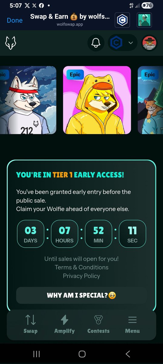 Who is getting excited for the WOLFIES MINT!
<a href="/wolfswapwolfies/">Wolfies</a> 

Official NFT collection from <a href="/wolfswapdotapp/">WolfSWAP | SWAP & WIN</a> with plenty of perks

October 7th! Let's Go

Awoooo
#AMPLIFY