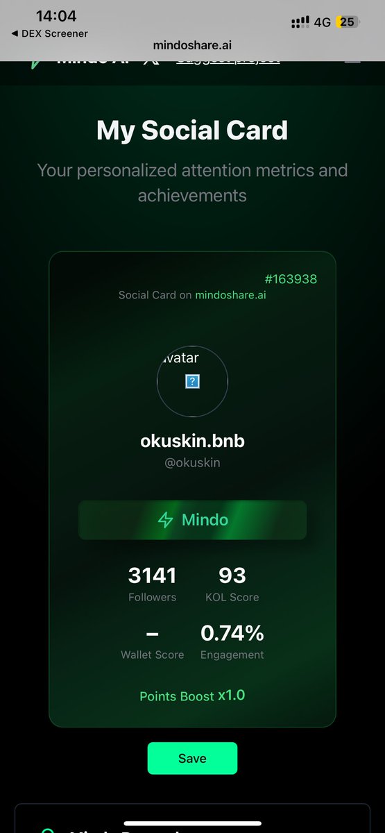 Sang <a href="/MindoAI/">Mindo AI</a> đi các bác ơi 
Dự án đang rất mới -ít đối thủ – team giàu chưa fomo.
Chưa ra token luôn nhé, tháng 11 mới có $MND 🎯
Link đăng ký: mindoshare.ai/kol?ref=cmgbxd…

Chỉ cần kết nối tài khoản X là có thể bắt đầu farm point ngay 

Cách farm point:
Viết bài về