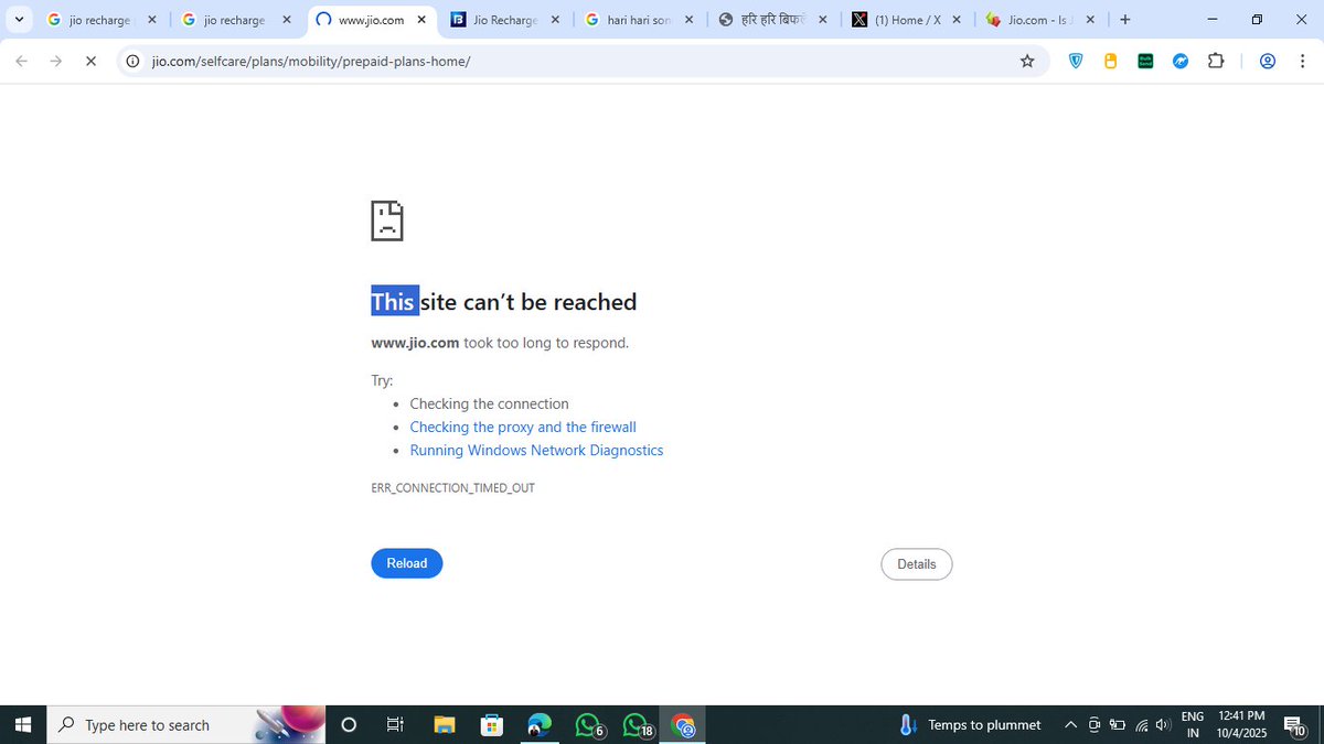 iamitmm's tweet photo. @reliancejio @JioCare @_MukeshAmbani @AmbaniTina @AkashMAmbani @jiocustomer https://t.co/IzHcTZ4RsW website is down from long. https://t.co/5ZqfNnZ4sE