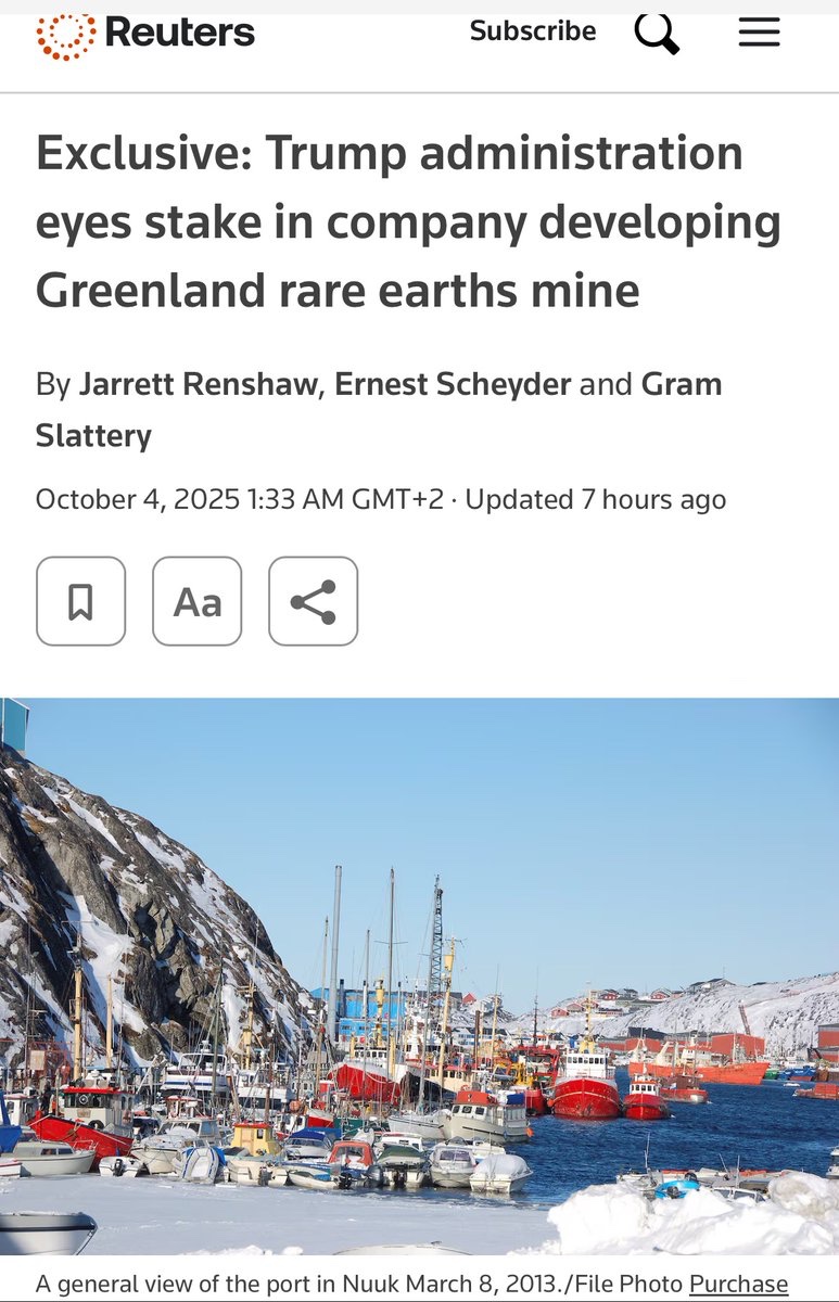 Don’t we think this is starting to get a bit out of hand? 

China is laughing from the sidelines. There’s ways to make the supply chains of the West independent… but this is not it. 

If you’re wondering what I mean, read the thread attached to see why Greenland will not be