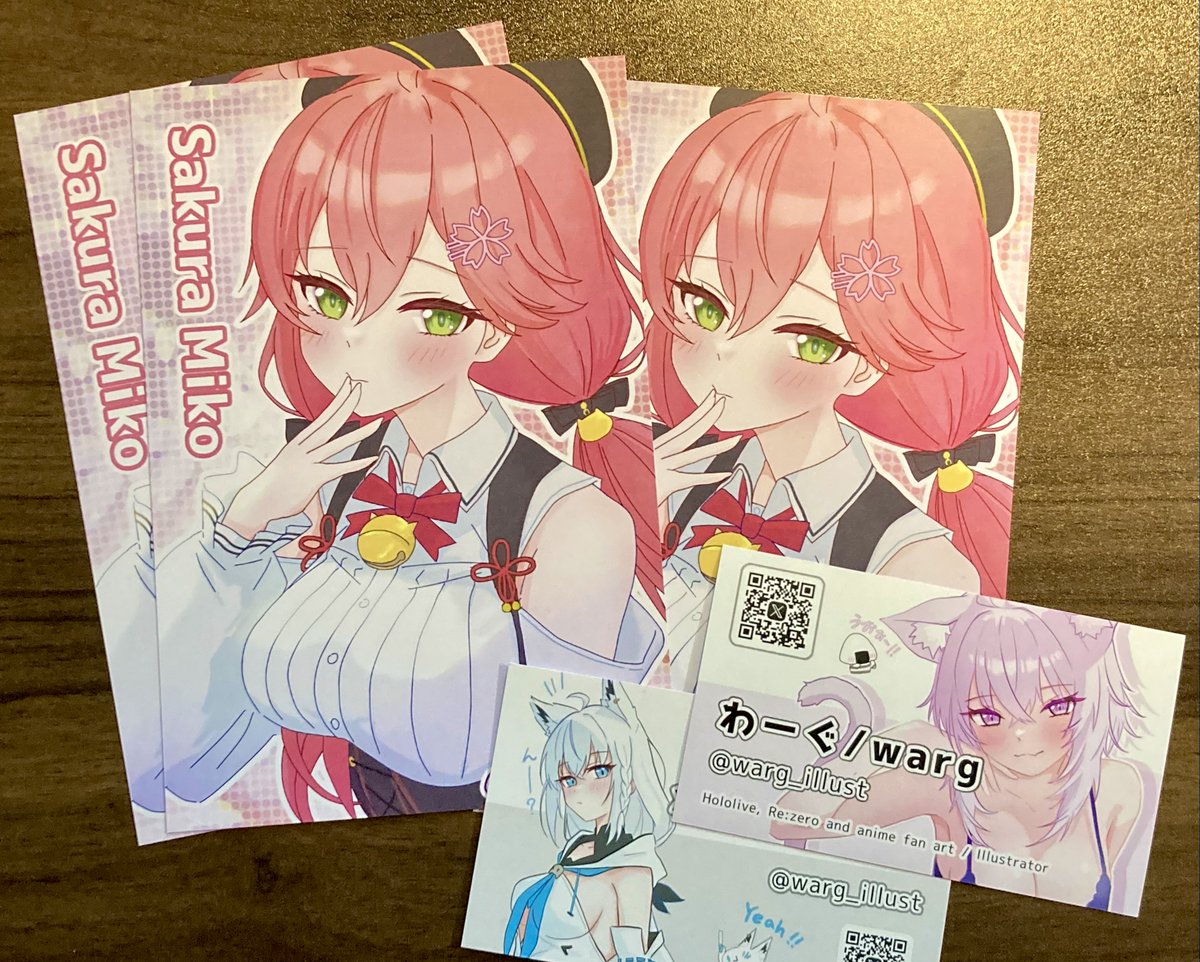 warg_illust's tweet image. ホロクル当日は「C-14西風屋」さんのお手伝いをします。開催記念にみこちのポストカードを作りました。
ご厚意によりこちらをスペースに置かせて頂けることになりました。
無料配布ですのでぜひもらいに来てください！