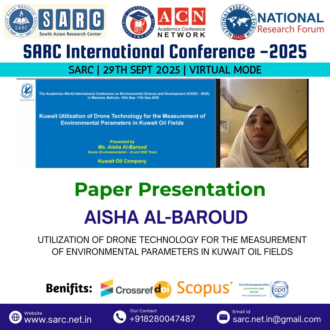 SARCCONFERENCE's tweet image. Successful Event Alert!
We are delighted to announce that SARC has successfully organized an International Conference in on 29th September 2025 in Virtual Mode!
#VirtualConference #GlobalResearch #AcademicEvent #Innovation #Networking #KnowledgeSharing #ResearchCommunity