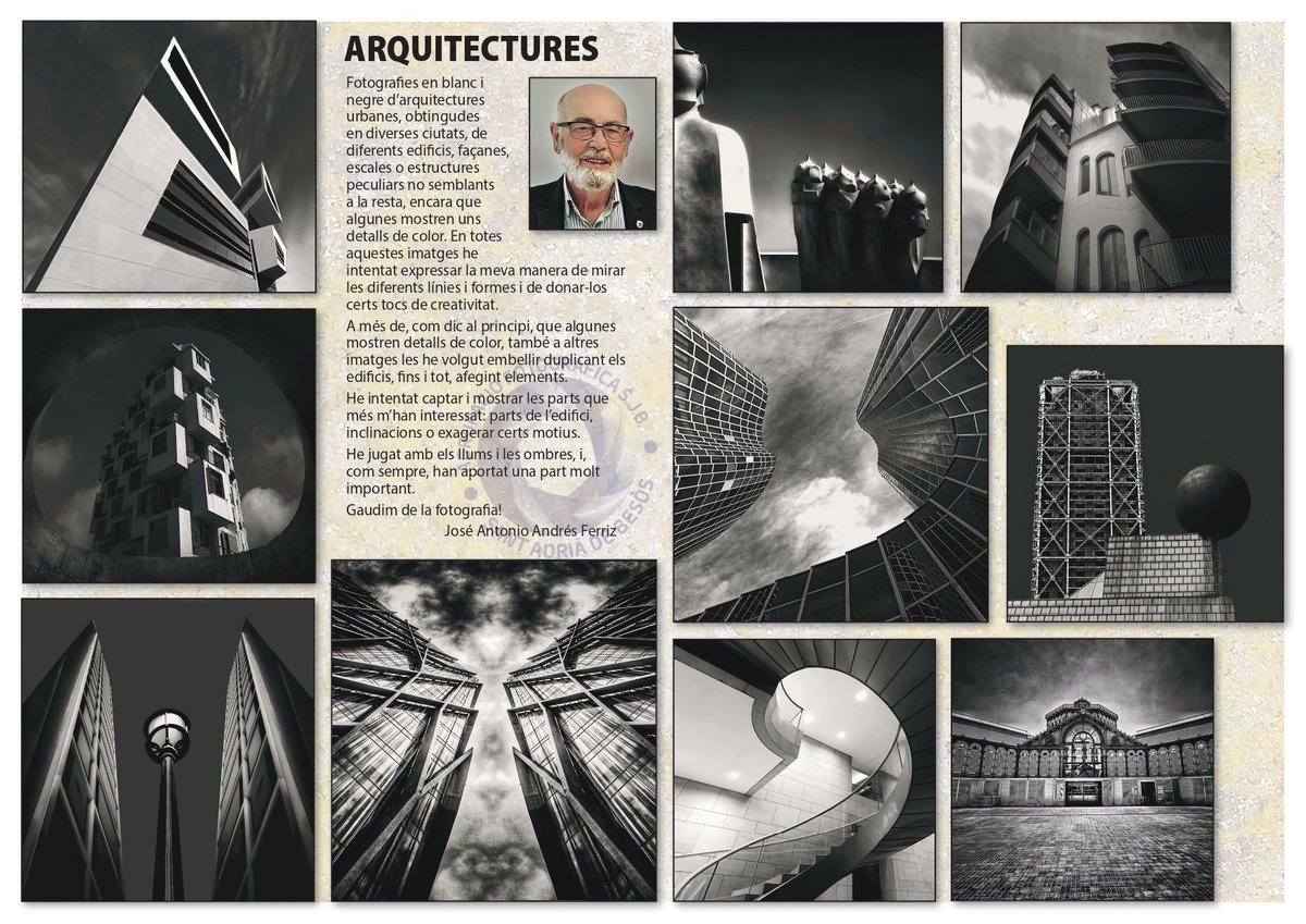 Nova exposició!

El soci i amic José Férriz presenta Arquitectures 🏢.

I si encara en voleu més 📸, la sòcia Laura Navarro ens presenta Voluntariat a Tanzània en el Racó del soci.

Ens veiem el dia 9 d'octubre a les 19:30 al nostre local.

Fins dijous!