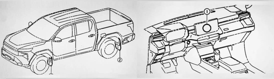 cars_pixels's tweet image. Next-generation Toyota Hilux spyshot, patent image and renders based on spyshot images.