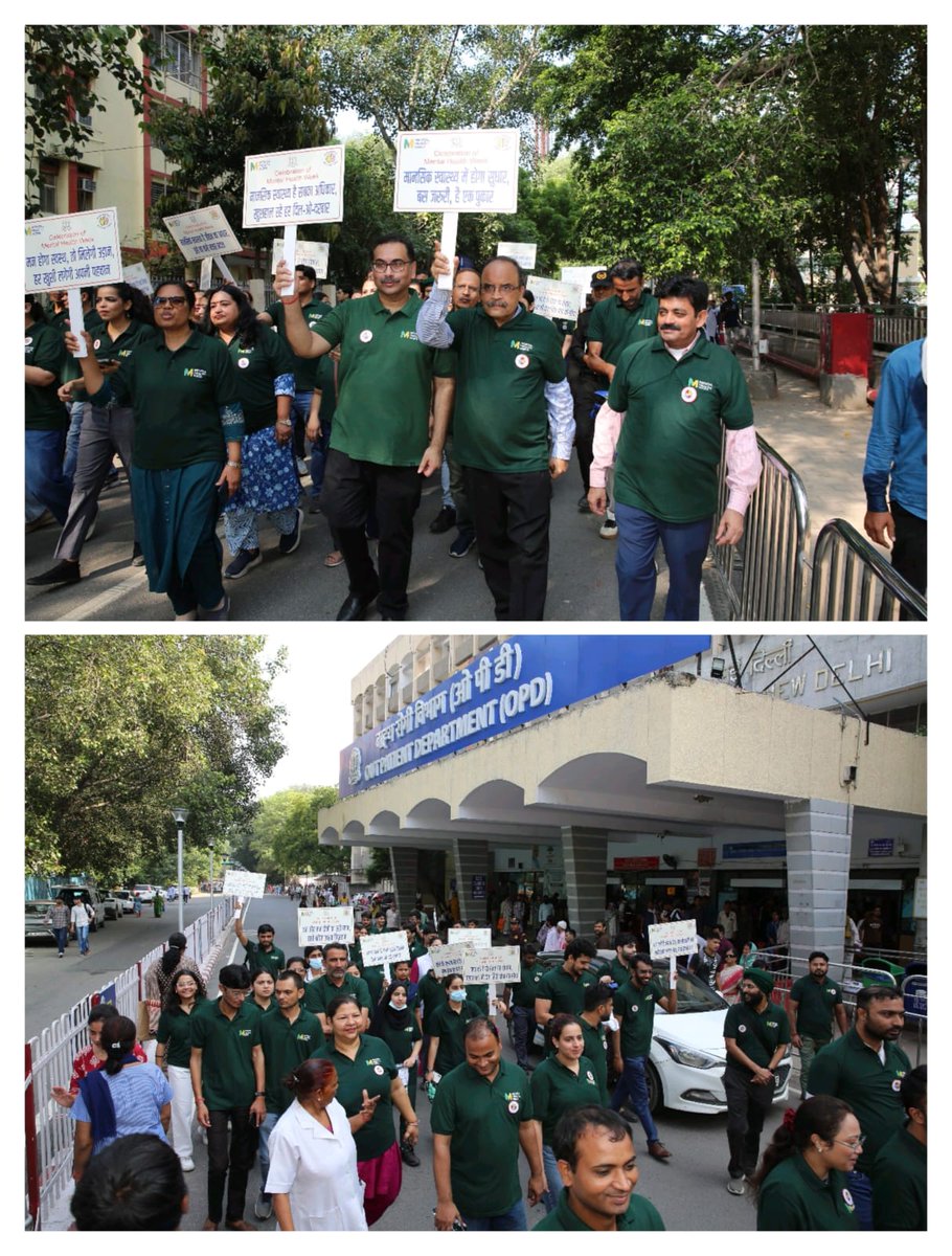 Embarked on #MannMahotsav #WorldMentalHealthWeek with an inspiring Awareness March led by Director Dr. Sandeep Bansal, Principal Prof. G. Khanna, all AMS, &amp; Dr. Pankaj Verma HOD Psychiatry. United for change, breaking stigma,  &amp; building a supportive community for mental wellness