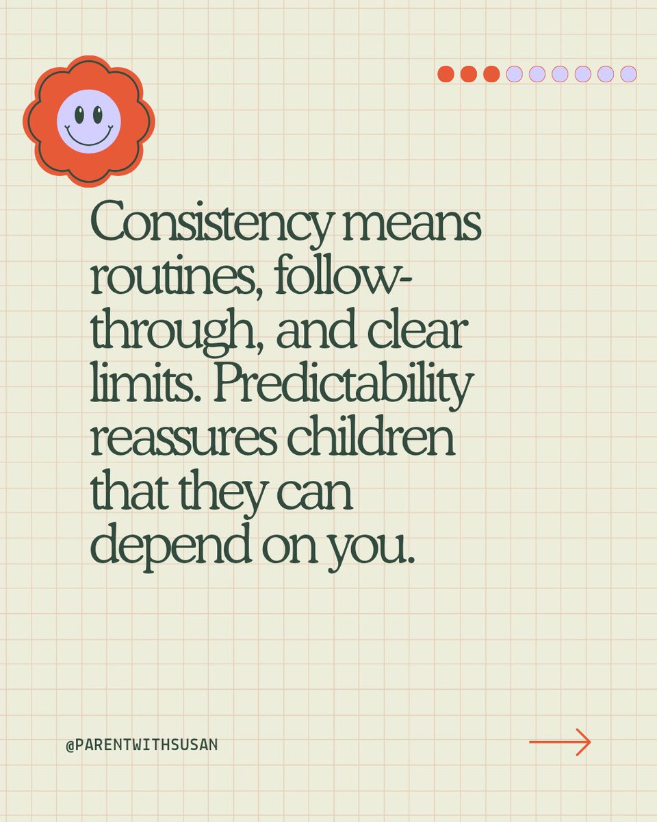 ParentWithSusan's tweet image. Consistency isn’t about being rigid. It’s about children knowing what to expect: routines, clear limits, and follow-through. Predictability makes them feel safe because they know you’ll show up the same way tomorrow.

#ParentingWithSusan #ConsistentParenting #ParisFashionWeek