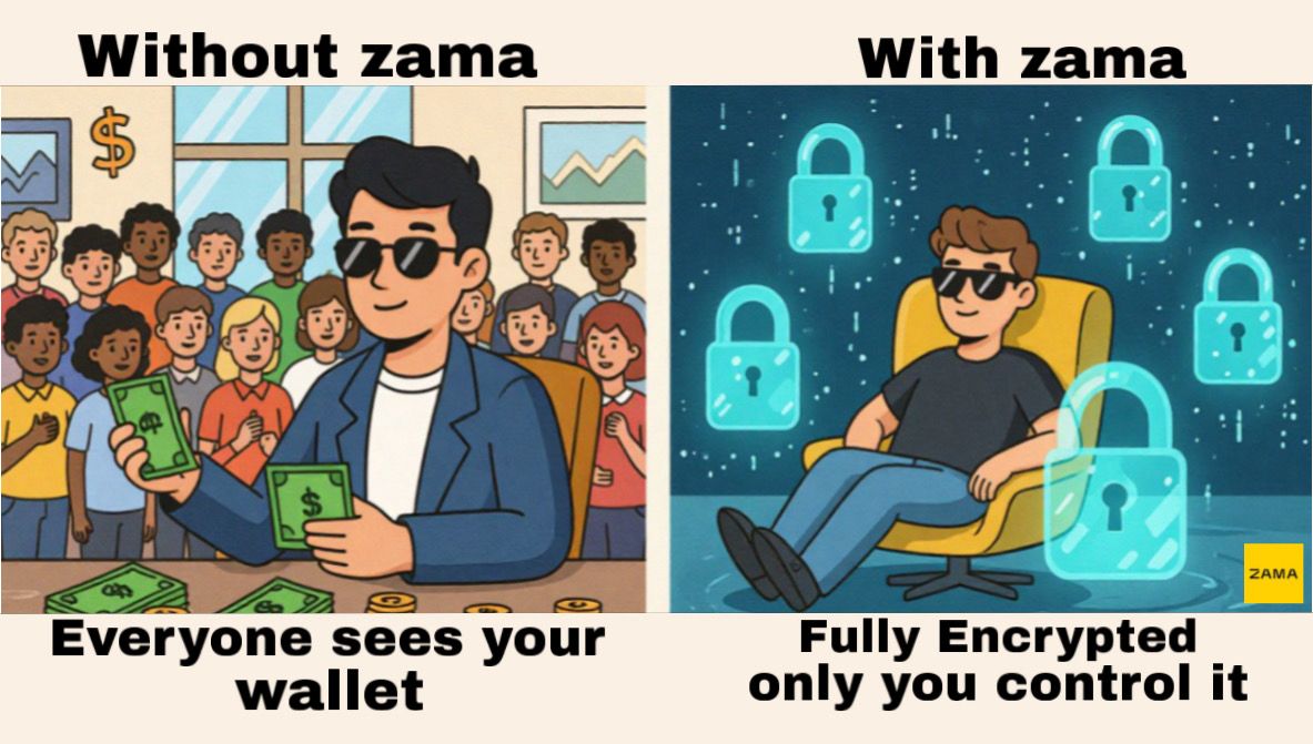 Why share your secrets when you can keep them private, Which side are you on?
<a href="/zama/"></a> #ZamaCreatorProgram