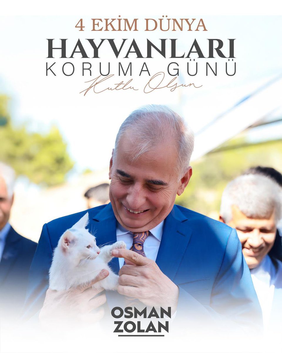 4 Ekim Dünya Hayvanları Koruma Günü’nde, dostlarımızın korunması ve haklarının güvence altına alınması konusundaki sorumluluğumuzu bir kez daha hatırlıyoruz. Onları korumak, sahiplenmek ve onlara güvenli bir ortam sağlamak hepimizin görevi.

#4EkimDünyaHayvanlarıKorumaGünü