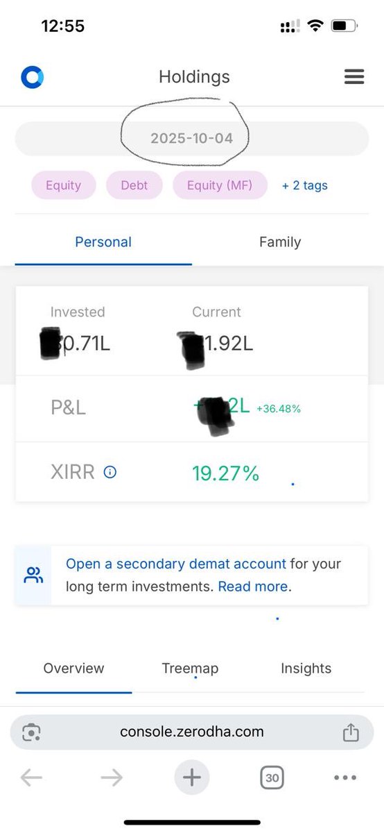 chsumanthkumar's tweet photo. XIRR Highest ever seen in my @zerodha SIP journey since 2020
Major change was full SIP money went into gold and silver as docking point as I was feeling side way to marginal bull/bear

If I can switch to market at right then it bulls eye, slim chances :) #Nifty50  #india https://t.co/DREmqmKgIr