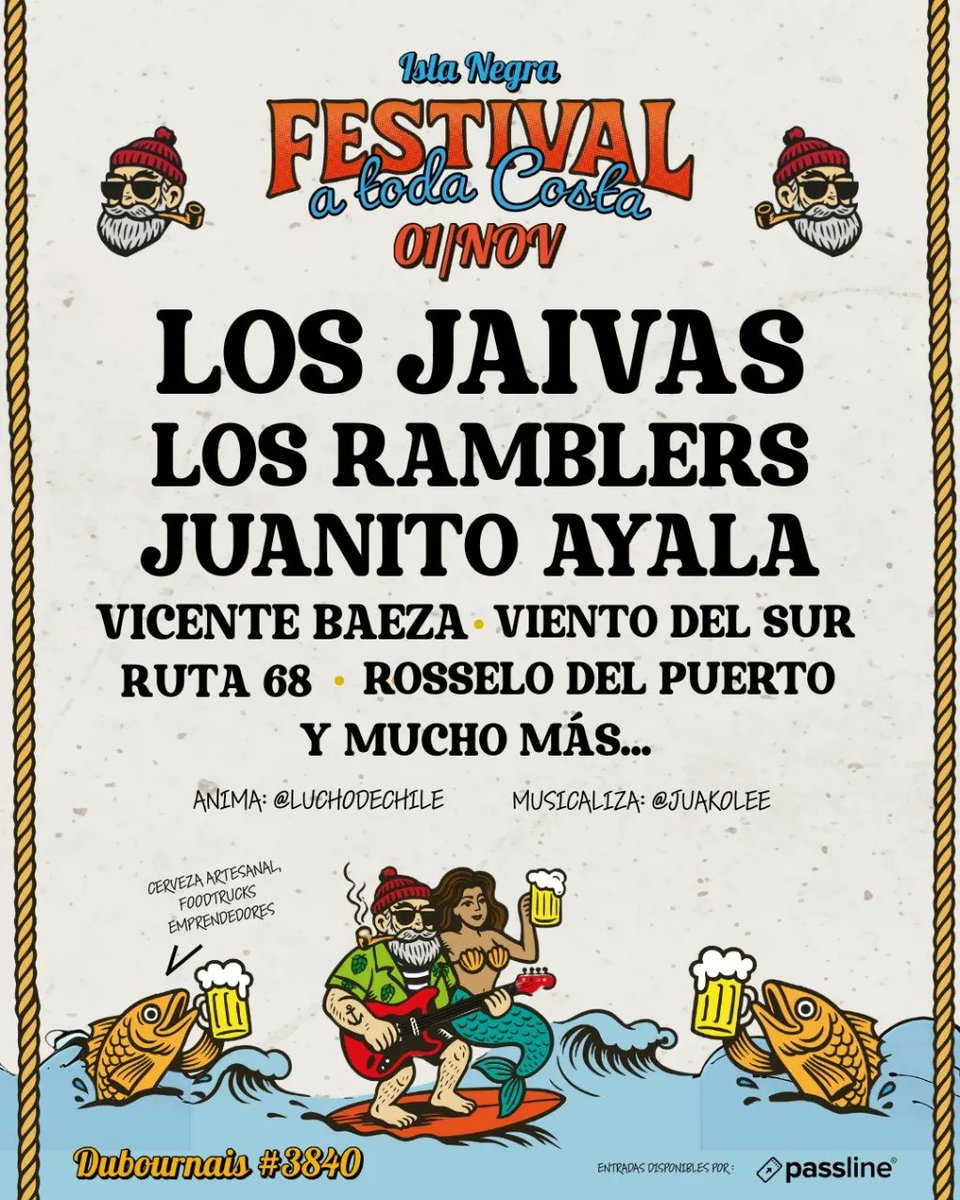 REVISTADELOSJAIVAS.COM / LOS JAIVAS

Los Jaivas, The Ramblers y Juanito Ayala en una jornada histórica de Festival “A Toda Costa” en Isla Negra revistadelosjaivas.com/los-jaivas-the…