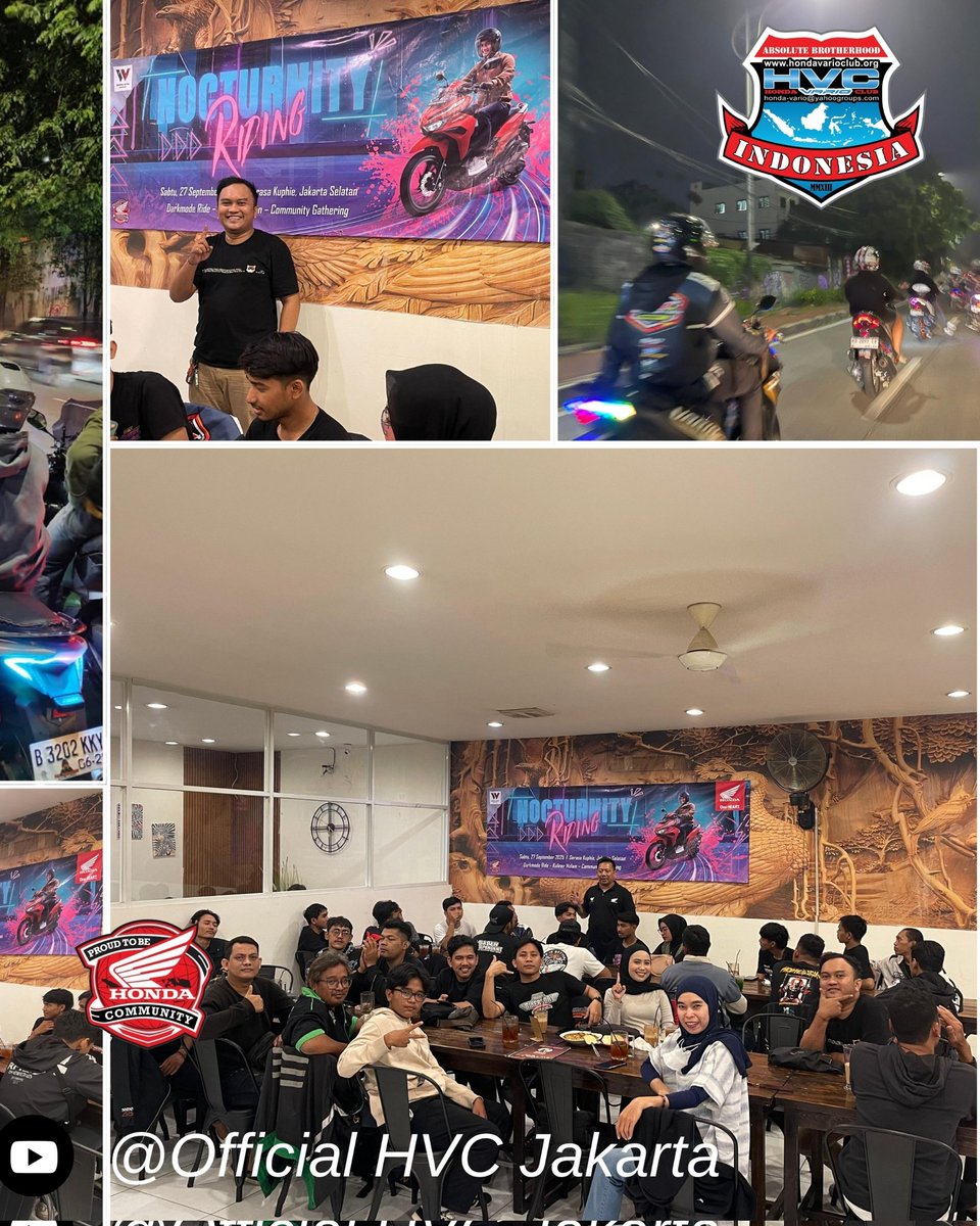 •••
NOCTURNITY RIDING🔥

Momen enjoy dan seru bersama teman-teman komunitas Vario yang tergabung dalam <a href="/AHJ_Jakarta/">AsosiasiHondaJakarta</a>

Best of the night, wheels on the road, vibes on top⚡

Absolute Brotherhood✊🏻

©2025 Honda Vario Club Jakarta

#HVCJakarta #HondaVarioClub #HondaCommunity #AHJ
