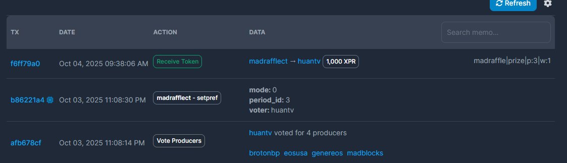 madblocksbp's tweet photo. 🎉 Congrats @huantv — #MadRaffle winner!
On-chain tx: https://t.co/NmgGyBGkPB
The raffle is smart-contract verifiable end-to-end.
Next MadRaffle is open — drawing in 7 days 👉 https://t.co/nulE911cYs
@madblocksbp @XPRNetwork https://t.co/cv9f4eR8od