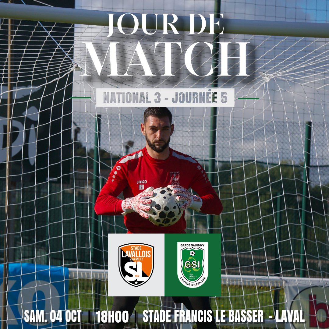 Gros déplacement à Laval aujourd’hui pour nos Vert et Blanc qui entament leur 5ᵉ journée de championnat ! 🚌

🆚 Stade Lavallois B 
📍Stade Francis Le Basser 
⌚ 18h00
🗓️ National 3 – Journée 5

#KitArGwar 💚🤍