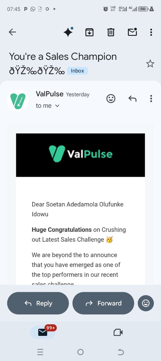 OluFunkeAd46356's tweet photo. *🎉 Congratulations to Me! 🎉*  
I’m super excited to be recognized as a *Sales Champion* by *@Valpulse* for crushing the latest sales challenge! 🏆🔥

Hard work, consistency, and God's grace truly pay off 🙌🏽  

*Ready to win too?*  
@Coach_Naseer
@Valpulse thanks 
*📩 DM me now https://t.co/G3tXH6qSKT