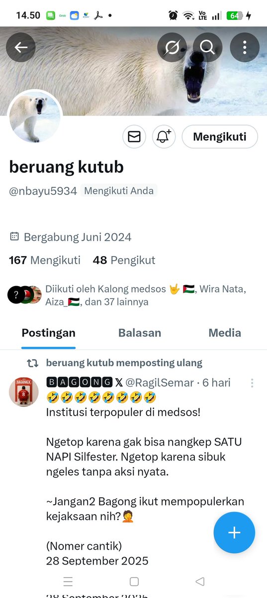 Silahkan follow akun ini 
👉 <a href="/nbayu5934/">beruang kutub</a> 
Bantu RT ya 
Thanks 🤝😇