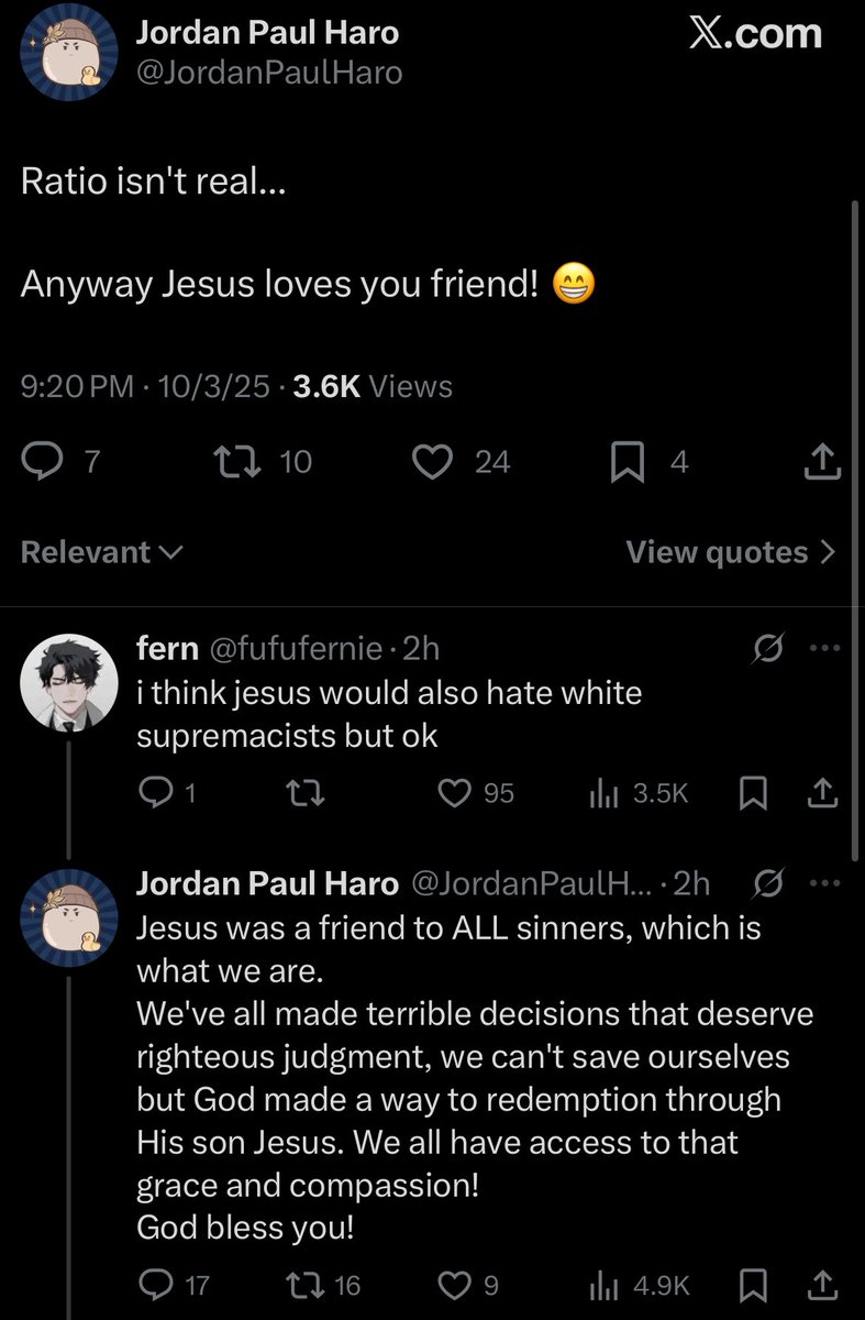 MultiFandomJody's tweet photo. Did Ratio’s VA just admit to being a white supremacist or at the very least being a white supremacist apologist… is this not grounds for firing him ?!? https://t.co/JXhKAsLEgz