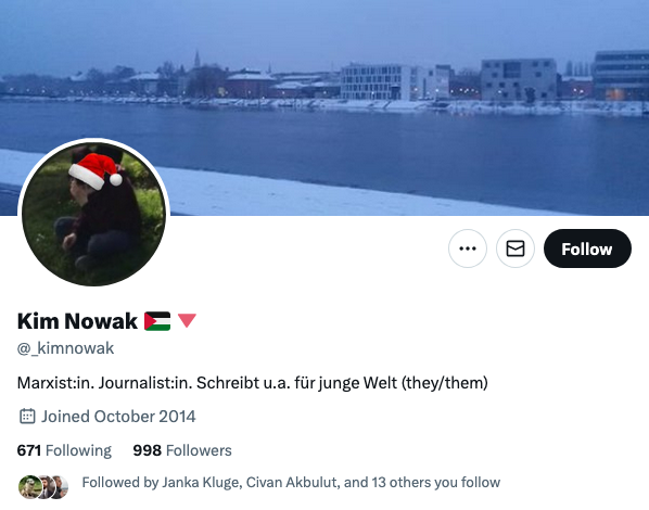 Ich verurteile Morddrohungen gegen die Bajszel-Betreiber und ein:e frei:e Autor:in der <a href="/jungewelt/">junge Welt</a> reagiert in den Kommentaren mit einem weiteren roten Hamas-Dreieck.