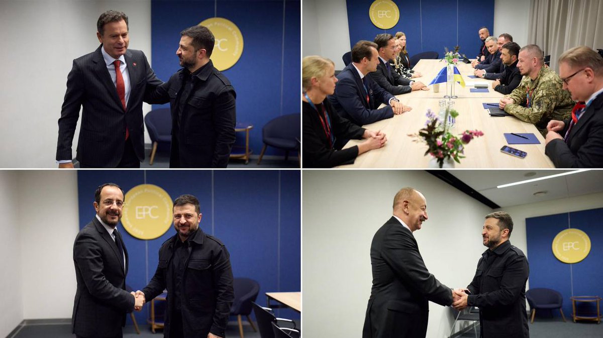 ZelenskyyUa's tweet image. In recent days, on the sidelines of the European Political Community Summit, we held productive meetings with our partners. Europe faces many challenges today, but there is only one effective response to them all – unity. Unity in every decision made for our collective defense.…