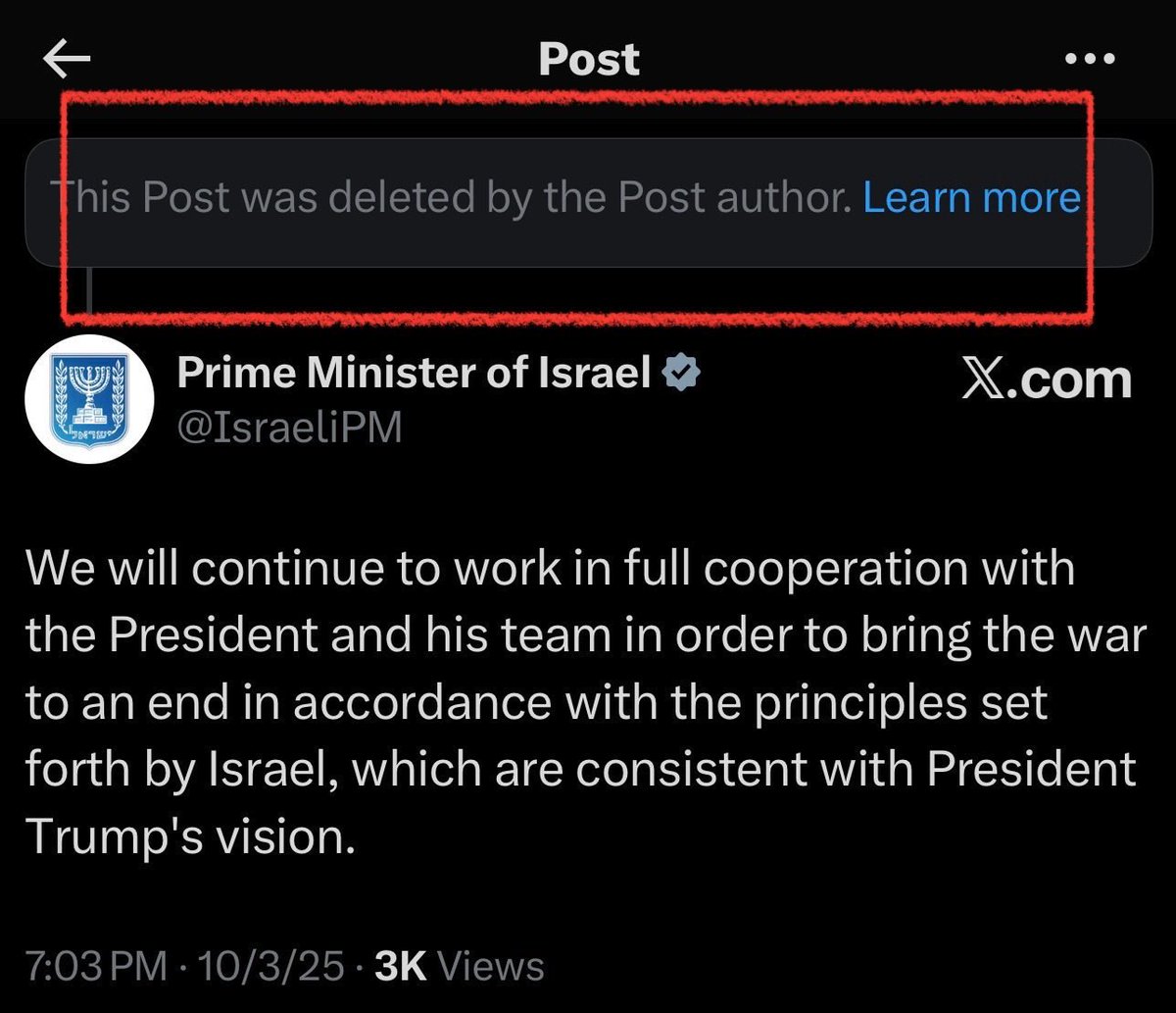 Netanyahu, önce Trump’ın acil ateşkes çağrısını kabul ettiğini yazdı.
Ardından mesajını sildi!