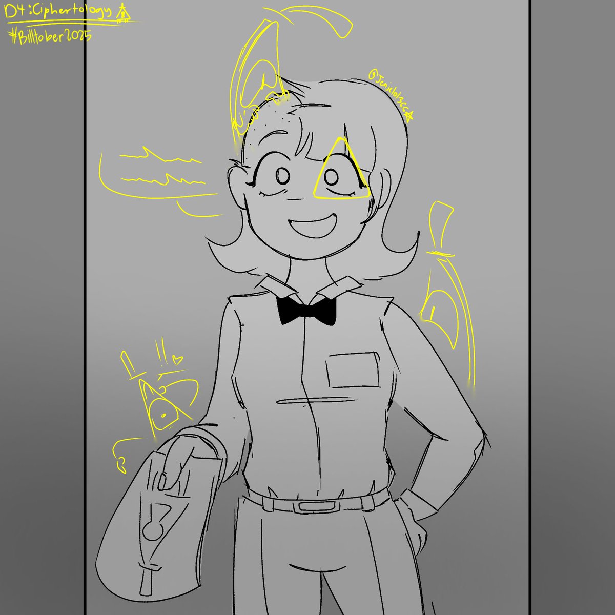 kadenniee's tweet photo. DAY 4 - Ciphertology

"Hi! Do you have one minute to talk about the triangle who lives in your brain and has seen you naked?"

[i didnt have much ideas for this prompt umm ummm]

#Billtober2025 #gravityfalls #billcipher #billcipherart https://t.co/kRXPFa1Fj4