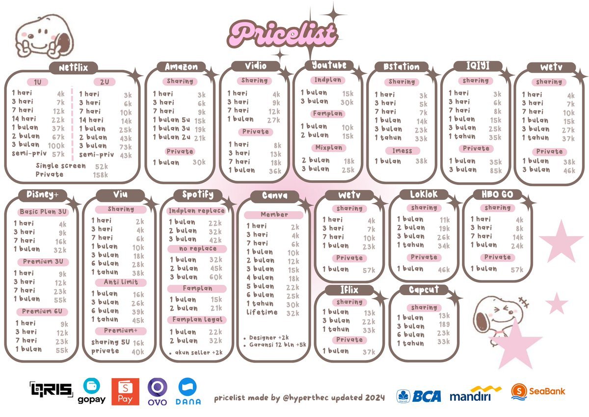 hyperthec's tweet image. JUAL NETFLIX CANVA SPOTIFY VIU YOUTUBE DISNEY IQIYI AMAZON CAPCUT DLL YUKK LANGSUNG WASAF AJA SYG wa.me/6285759070553 #zonaba #zonauang #zonajajan #netflix #canva