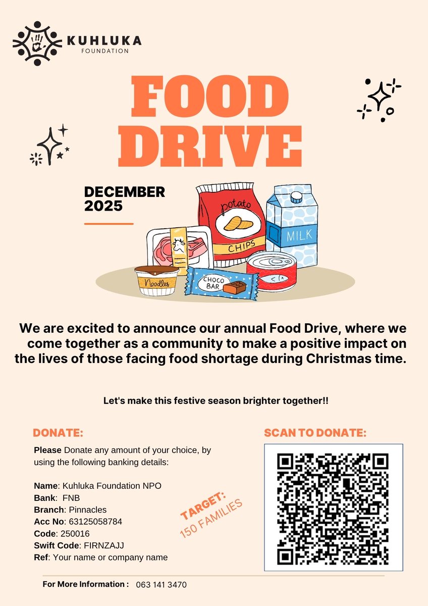 KuhlukaFdn's tweet photo. Your contribution will help us create an unforgettable Christmas!! 

Let's make this festive season brighter together. ❤️🎄🎅🏽

#ChristmasDrive  #KuhlukaFoundation #GiveBack #ChristmasGiving #BlessedToBeABlessing https://t.co/NkXCG5woIm