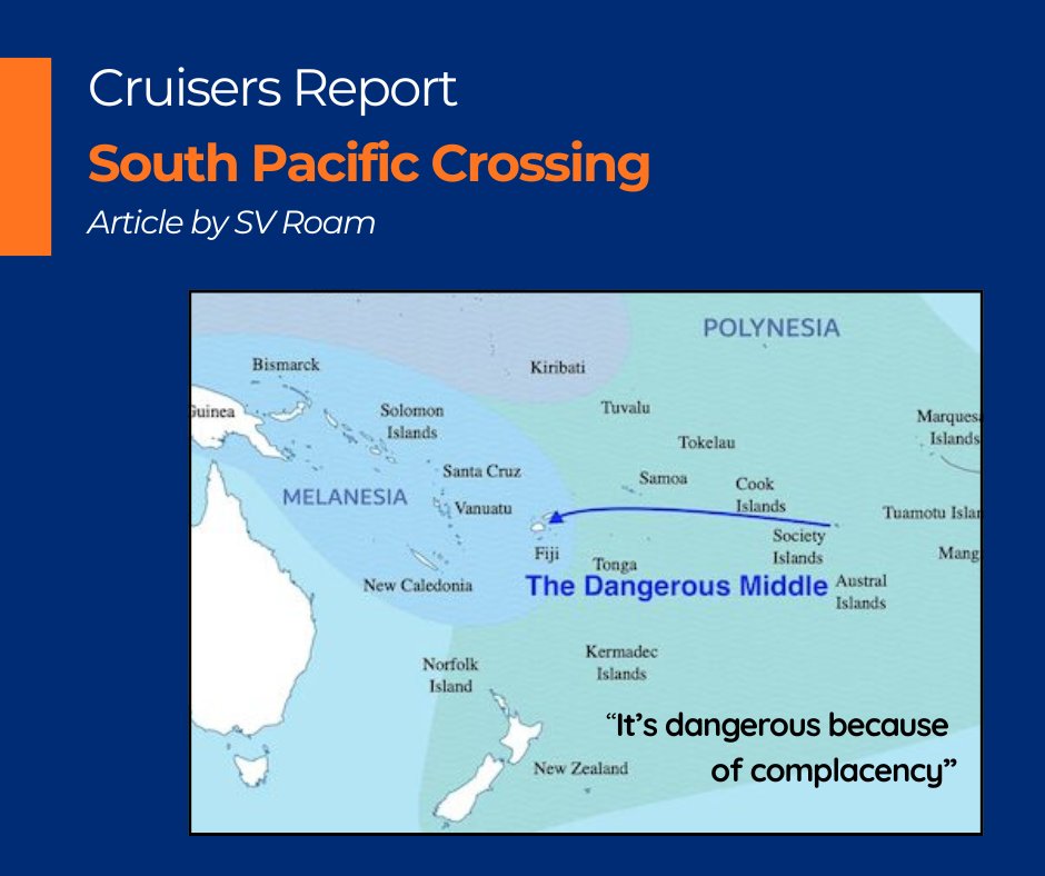“We didn’t fully appreciate the demands of this part of the South Pacific.” The Coconut Milk Run isn’t always mild. SV Roam reports on crossing the Dangerous Middle, where unstable weather and erratic trades test every sailor.
🌊 Read more: noonsite.com/report/south-p…