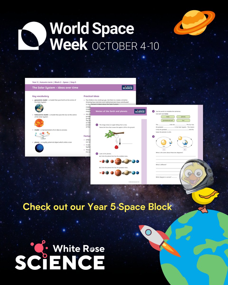 It’s World Space Week! 🚀 

No better time to endeavour into our Year 5 Space block 🪐

From the wonders of the solar system, to the motion of our very own Earth - our resources make it easy to bring those big questions about the universe right into your classroom 🌌🔭

Have a