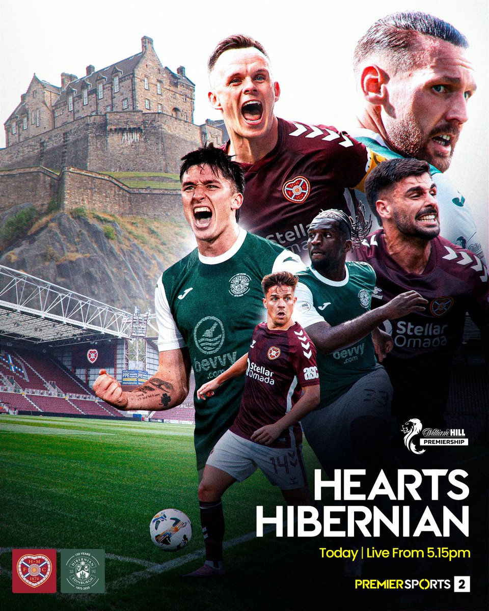 Edinburgh Derby day is HERE 😍

Join us on Premier Sports 2 from 5.15pm for live coverage of Hearts vs Hibernian 📺