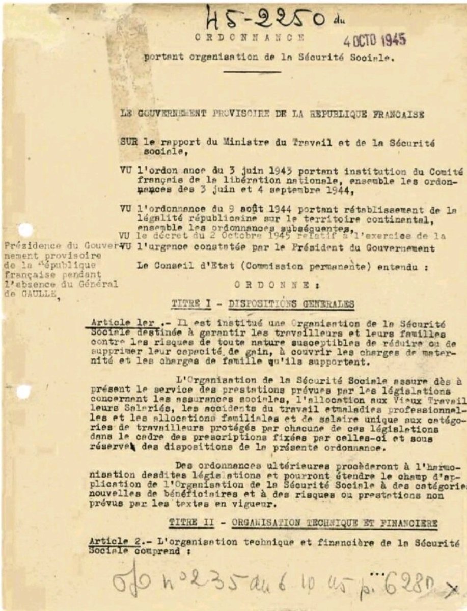 Il y a tout juste 80 ans était publiée l'ordonnance créant la Sécurité sociale telle que l'avait pensée Georges Buisson et les confédérés de la future CGT-Force-Ouvriere. Elle reste pour nous les militants #FO un pilier de la République sociale que nous défendons tous les jours.