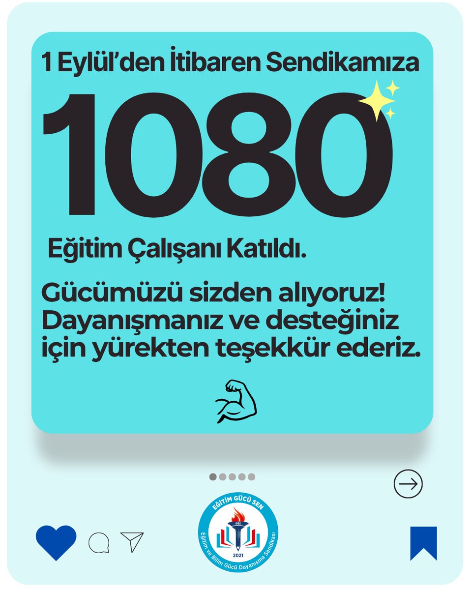 1 Eylül’den bu yana 1080 eğitim çalışanı aramıza katıldı, mücadelemize güç kattı.

Hoş geldiniz! Sizlerle birlikte yolumuz daha aydınlık, gücümüz daha büyük.

#BirlikteDahaGüçlüyüz