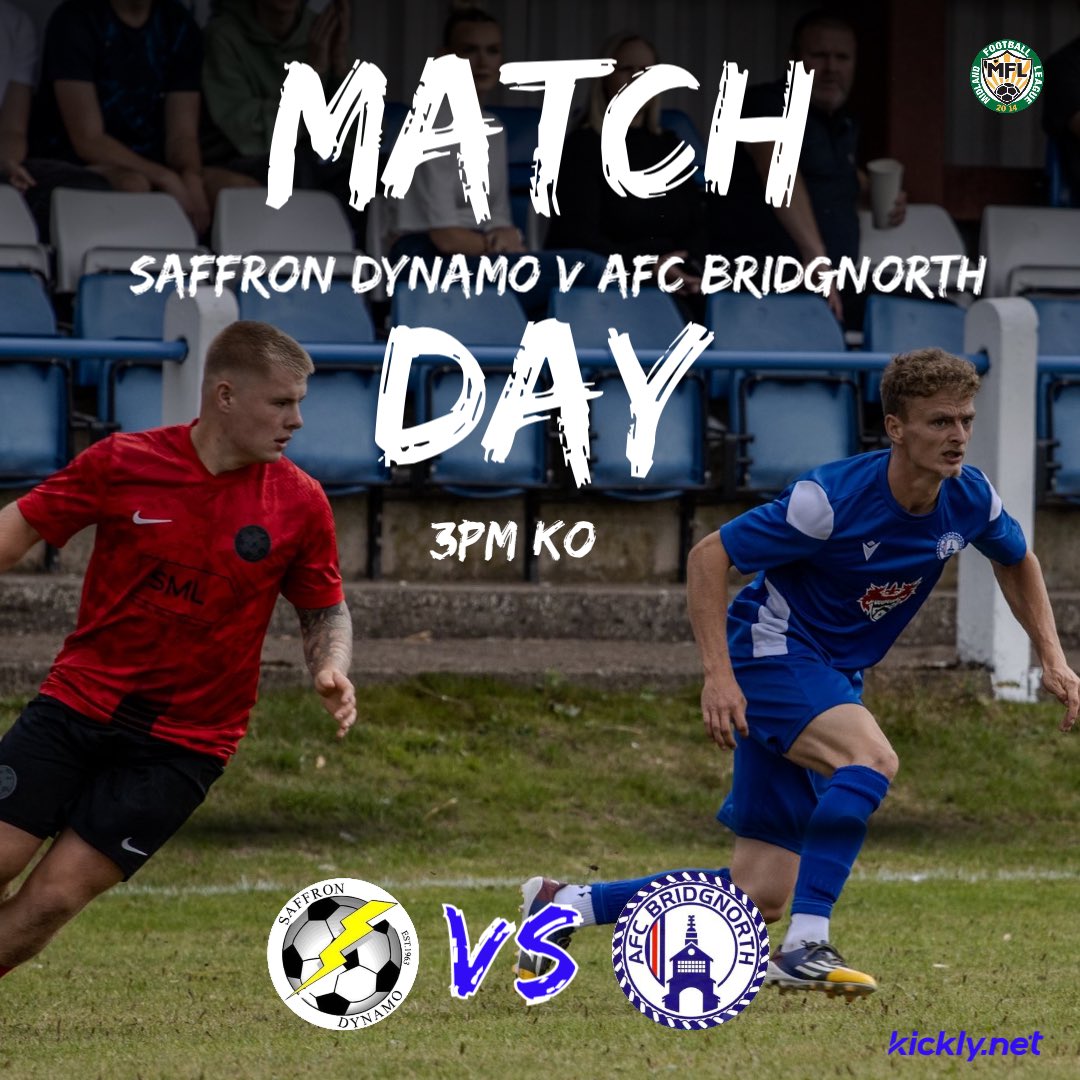 It’s Matchday On The Road💙

🆚 <a href="/saffrondynamofc/">Saffron Dynamo Football Club</a> 
📅 Sat Oct 4th
🕒 3PM KO
📍 Kings Park LE9 1SJ
💷 £7 Adults £3 concessions £1 10-17
🏆 <a href="/MidlandLeague/">Capelli Sport Midland Football League</a> 

#meadowmen
