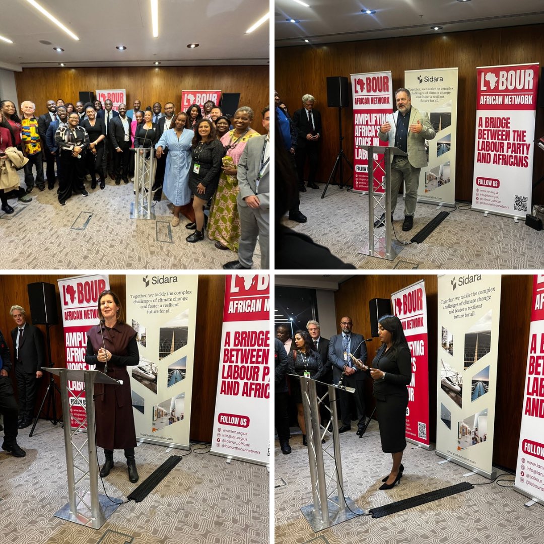 Labour_african's tweet photo. 🌍✨ What an inspiring evening at the Labour African Network UK–Africa Diplomatic Reception 2025, held during the Labour Party Conference in Liverpool!

We were honoured to be joined by incredible leaders and changemakers, including parliamentarians, diplomats, business leaders, and civil society champions, all committed to strengthening UK–Africa partnerships built on trade, investment, and shared growth.

A heartfelt thank you to our distinguished speakers:
💬 Baroness Jenny Chapman, Minister of State for Africa and Development
💬 Calvin Bailey MP, UK Trade Envoy to Southern Africa and MP Uma Kumaran for speaking on his behalf 
💬 Deputy Mayor Howard Dawber, London’s Deputy Mayor for Business and Growth
💬 H.E. Kingsley Mamabolo, High Commissioner of South Africa to the UK
💬 Mohammed Elwakeel, Director of Business Growth at Sidara, our valued event partner

Special thanks to our Chair Cllr Ernest Ambe, our compères Cllr Denise Scott-McDonald and Cllr Jahdia Spencer, and the entire LAN team for making this evening a success.

Together, we continue to amplify African voices in Labour and build bridges that deliver real, lasting impact.

#LabourAfricanNetwork #UKAfricaPartnership #LabourPartyConference #DiplomaticReception #InclusiveGrowth #TradeAndDevelopment #Sidara