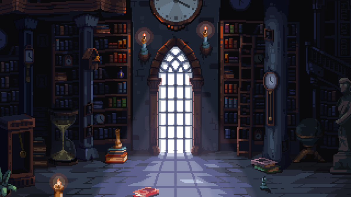 Clock tower room | commission work 

#pixelart