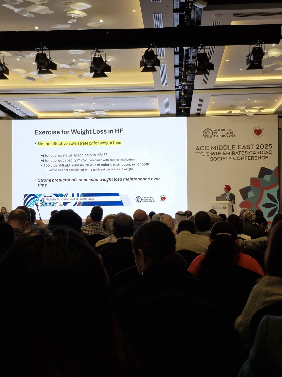 2nd day in #accmideast Interesting talk  by <a href="/PanjrathG/">Gurusher Panjrath</a> on the role of obesity in the management of Heart failure.
<a href="/ACCinTouch/">American College of Cardiology</a>