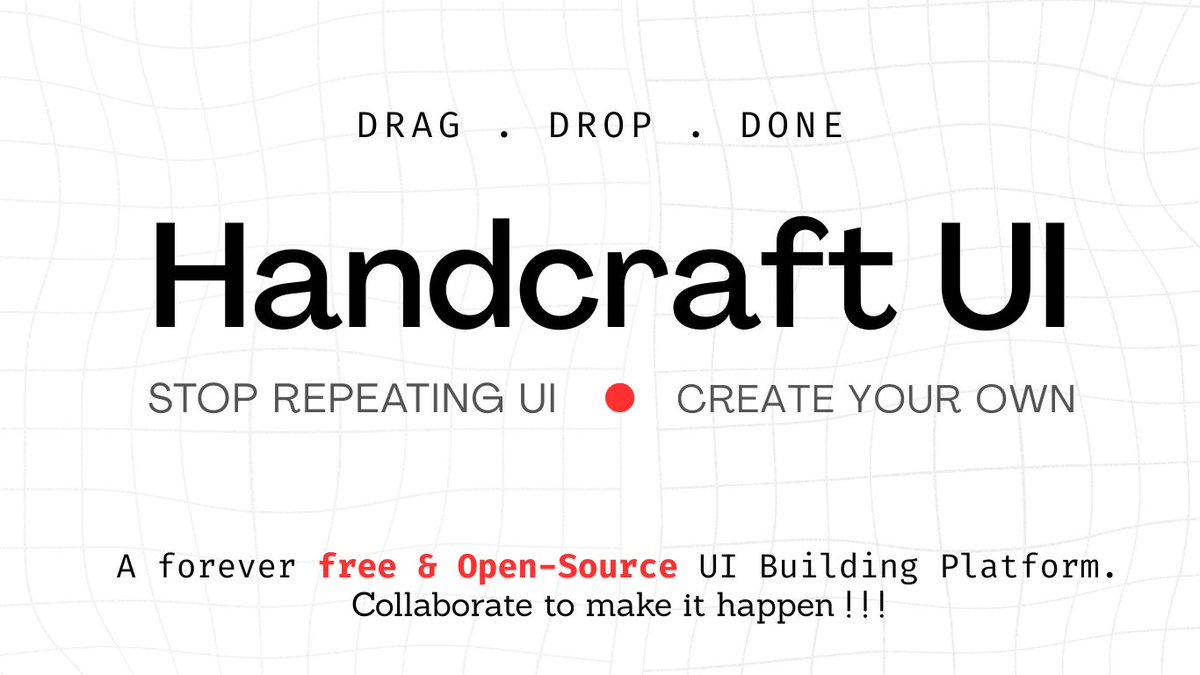 ssarkerdev's tweet image. A few days ago, I posted about my project &quot;Handcraft UI,&quot; an open-source drag-and-drop UI creation platform.
 I need active, dedicated collaborators for this free, ongoing project.

#UI #OpenSource #WebDevelopment