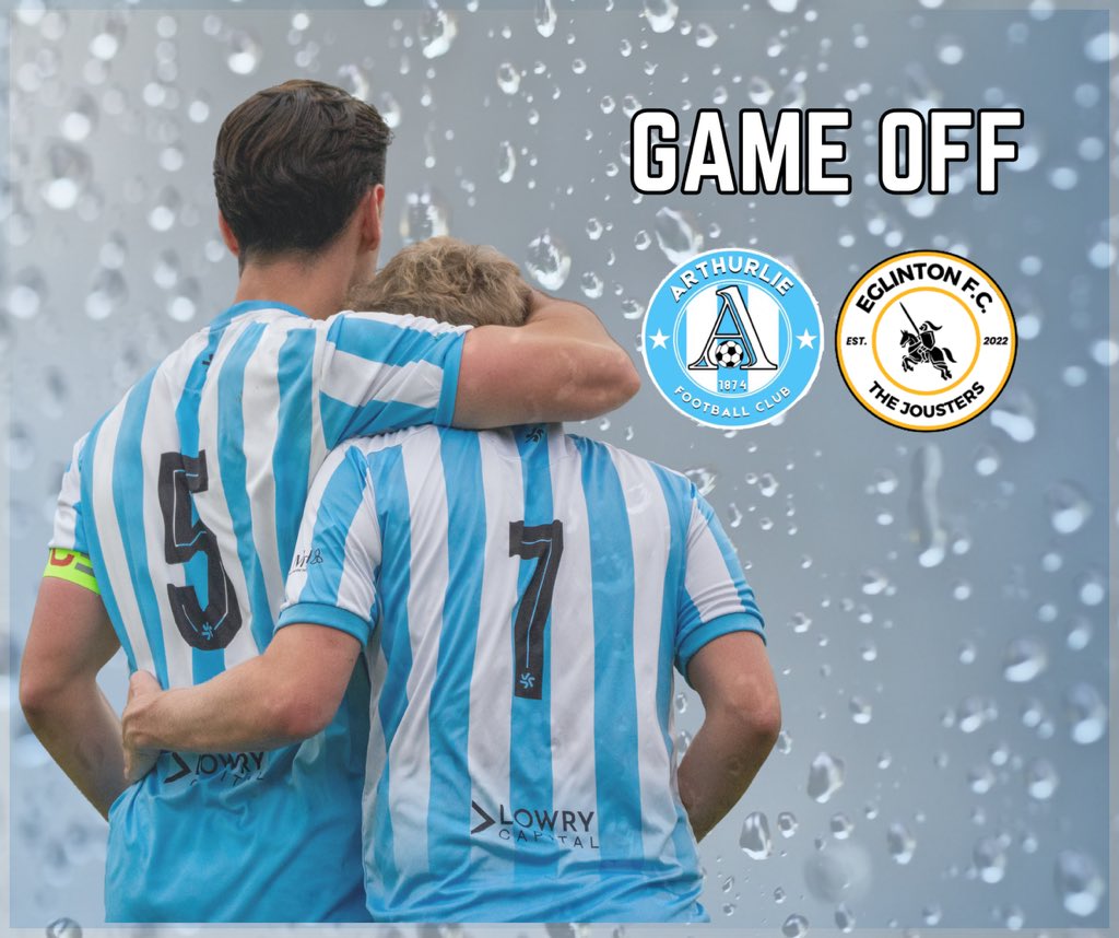 Today’s game against Eglinton FC has been postponed due to the weather.

Re arranged date will be announced in due course.