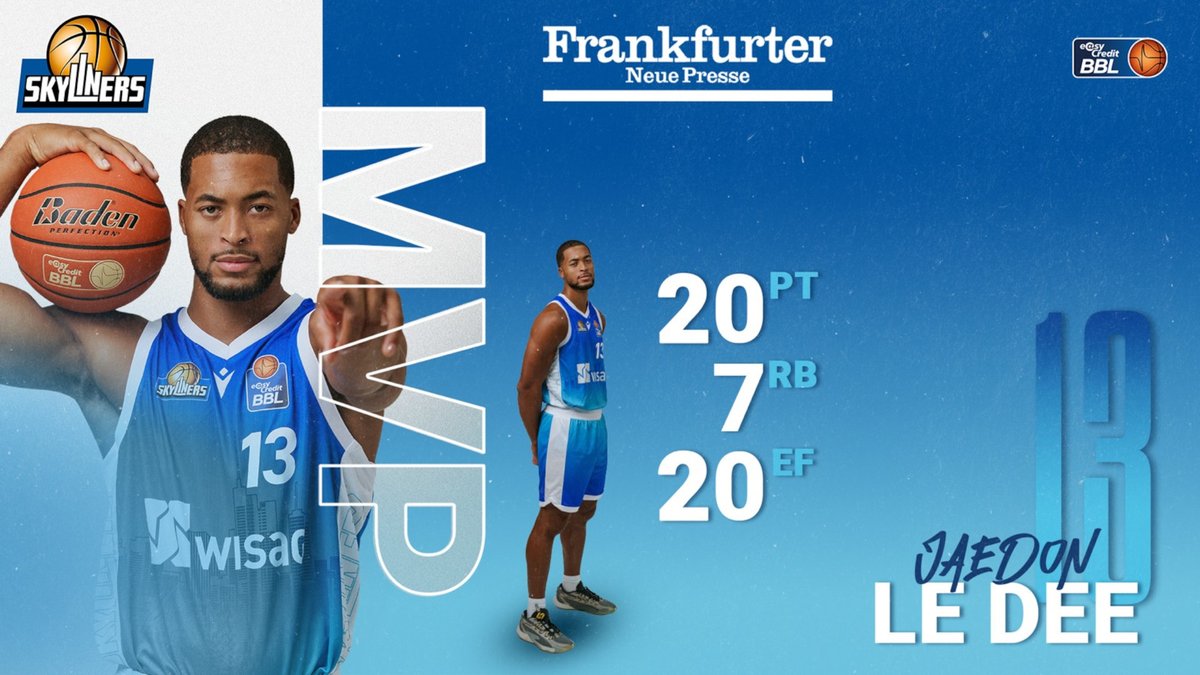 Dein MVP des Spiels - präsentiert von der Frankfurter Neuen Presse frankfurt-skyliners.de/news-service/d… #skyliners #frankfurt #easyCreditBBL