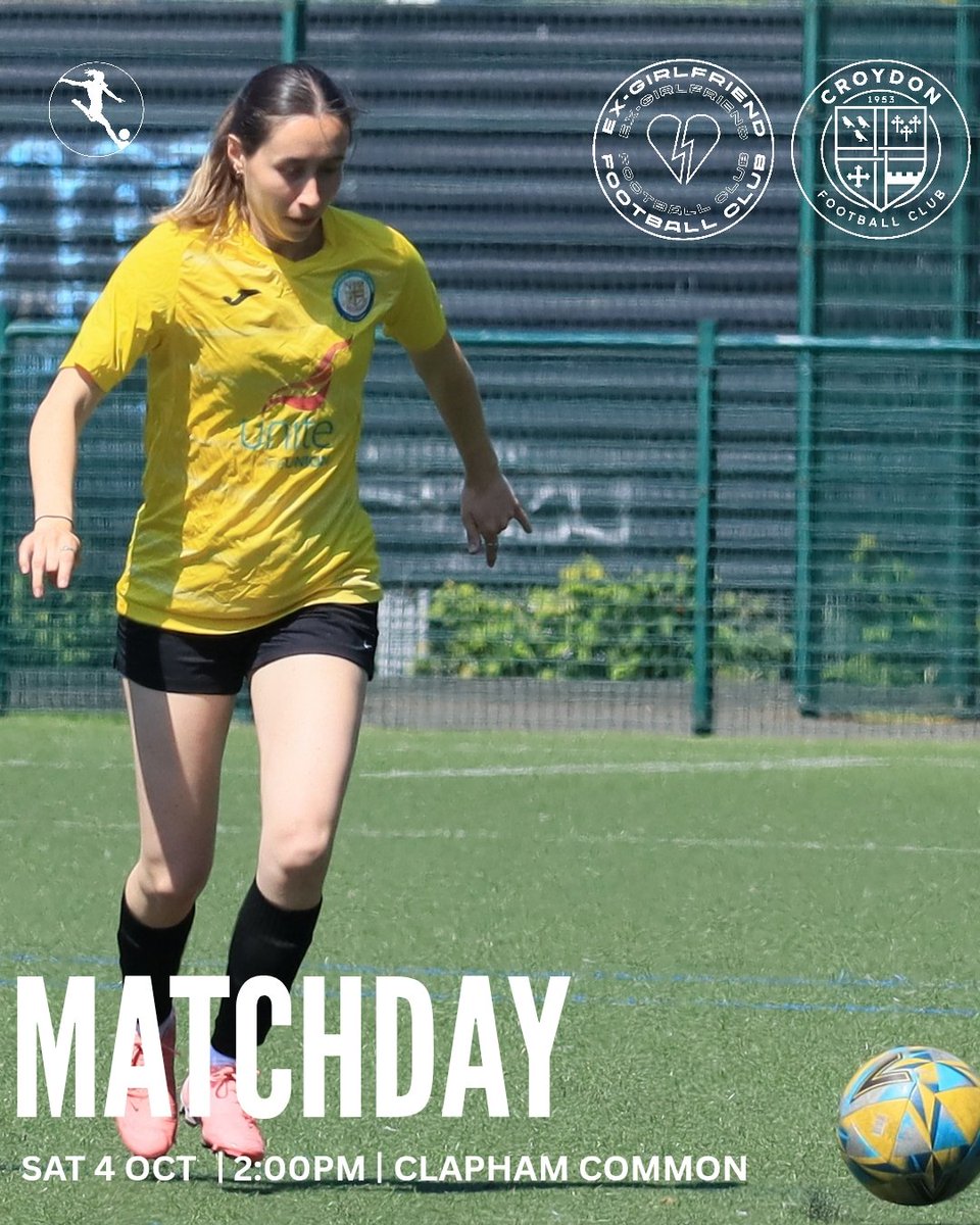 Dev 🆚 Ex-Girlfriend FC 
🏆 <a href="/thelwsfl/">LWSFL</a> SOTR Div. 1
🏟️ Clapham Common SW4 9SD
📅 Sat 4th Oct
🕑2pm

#WeAreCroydon