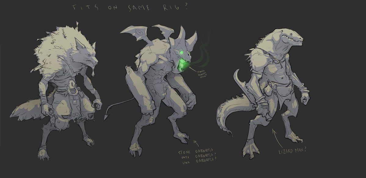 Some old sketches for mobs that would fit on the same skeleton