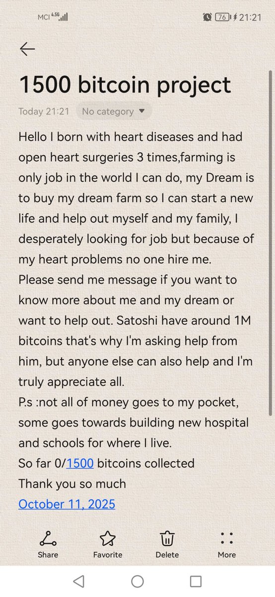 satoshi_blessme's tweet image. Day 217 of asking #satoshi or the team behind developing #Bitcoin  to please donate me 1500 bitcoins, so I can live my dream life and help my hometown.
Bitcoin:
bc1qgda524y5ftmmn70emu40jkny26n0uzmcvg64nn

#wafc #readingfc #TayNew #CrownJewel #AIart #paobc 
#DeViernes #crypto